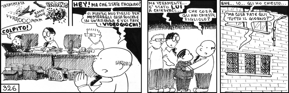 strisce, fumetti, umorismo, vignette, lavoro, ufficio, impiegati, operai, fabbrica, azienda, nove-diciotto, nove, diciotto,