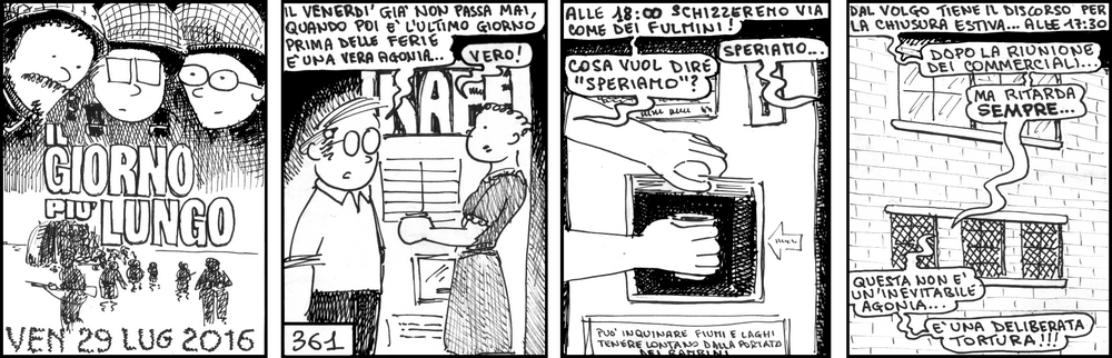 strisce, fumetti, umorismo, vignette, lavoro, ufficio, impiegati, operai, fabbrica, azienda, nove-diciotto, nove, diciotto, Giorno Più Lungo