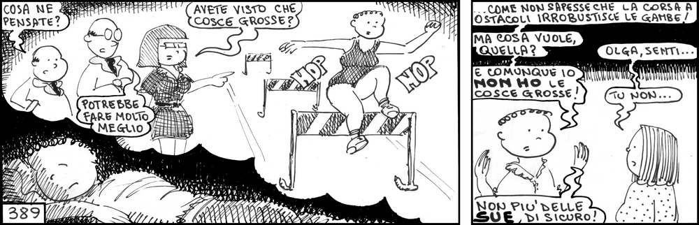 strisce, fumetti, umorismo, vignette, lavoro, ufficio, impiegati, operai, fabbrica, azienda, nove-diciotto, nove, diciotto, salto a ostacoli