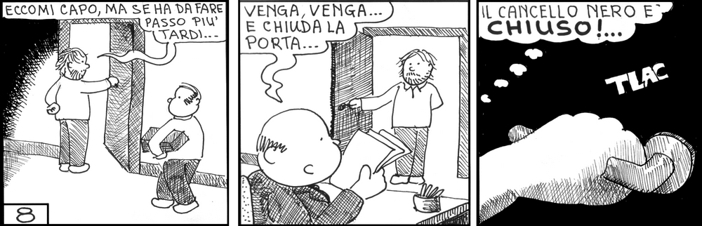 strisce, fumetti, umorismo, vignette, lavoro, ufficio, nove-diciotto, nove, diciotto, mobilit