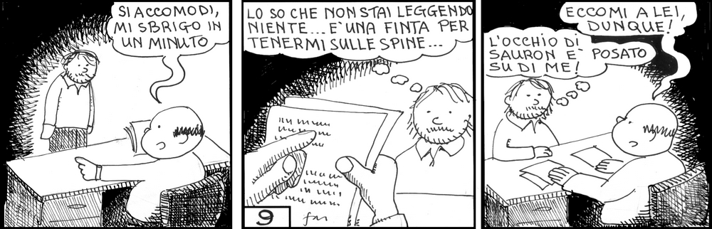 strisce, fumetti, umorismo, vignette, lavoro, ufficio, nove-diciotto, nove, diciotto, mobilit