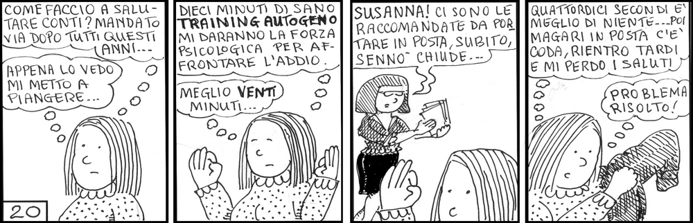 strisce, Susanna Campacavallo, fumetti, umorismo, vignette, lavoro, ufficio, nove-diciotto, nove, diciotto, training autogeno