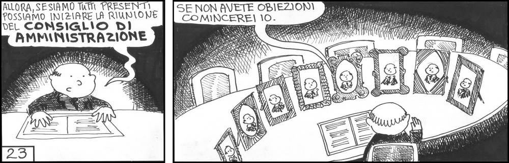 strisce, Onorato Dal Volgo, fumetti, umorismo, vignette, lavoro, ufficio, nove-diciotto, nove, diciotto, consiglio di amministrazione, cda, fotografie