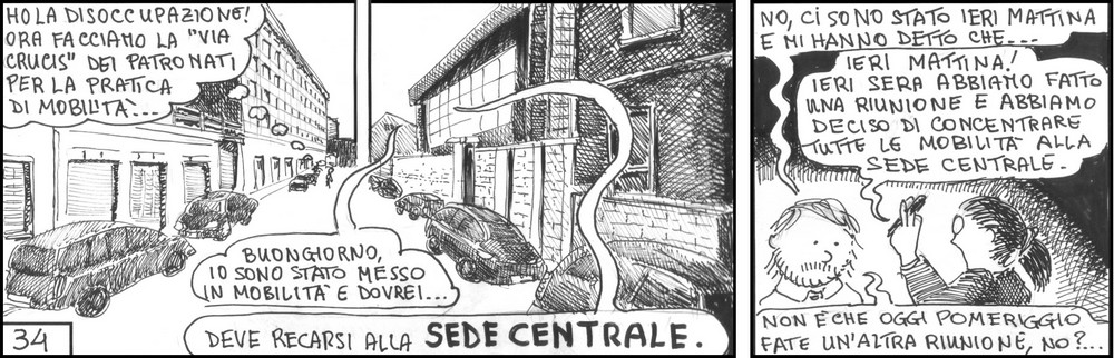 strisce, fumetti, umorismo, vignette, lavoro, ufficio, nove-diciotto, nove, diciotto, mobilit