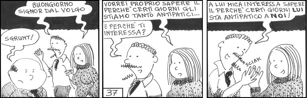 strisce, Aimone Taspiccia, fumetti, umorismo, vignette, lavoro, ufficio, nove-diciotto, nove, diciotto, capo, dipendenti, antipatico, antipatici