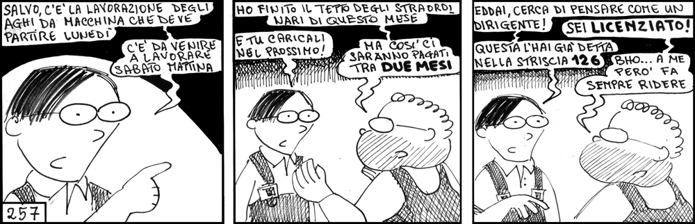 strisce, Salvo Essano, fumetti, umorismo, vignette, lavoro, ufficio, nove-diciotto, nove, diciotto, straordinari, pensare da dirigente