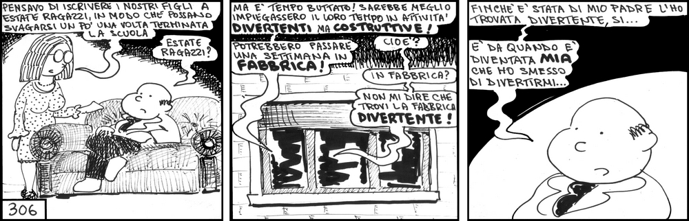 strisce, Signora Dal Volgo, fumetti, umorismo, vignette, lavoro, ufficio, nove-diciotto, nove, diciotto, estate ragazzi, fabbrica divertente