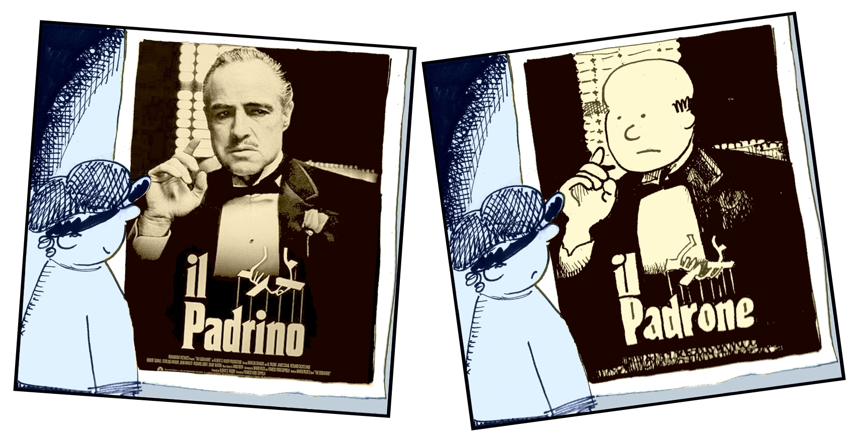 il padrino, il padrone, parodia, fumetti, nove diciotto, strisce, lavoro
