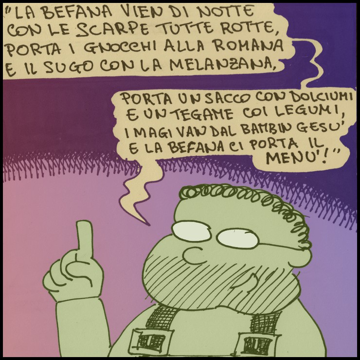 #nove-diciotto, #fumetti, #alberto baroni, #vignette, #lavoro, #ufficio, #fabbrica, #umorismo, #impiegati, #befana