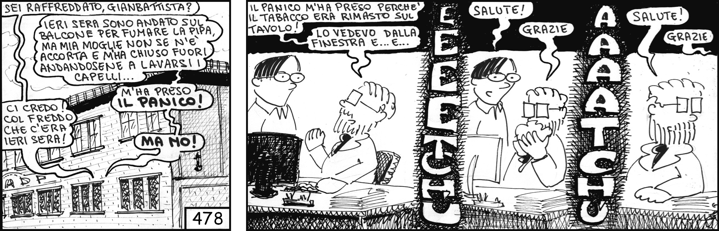 strisce, fumetti, umorismo, vignette, lavoro, ufficio, impiegati, operai, fabbrica, azienda, nove-diciotto, nove, diciotto,